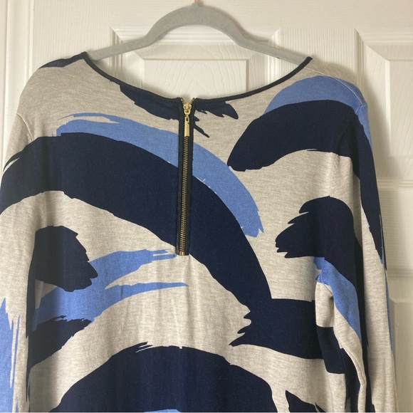 INC International Concepts Sweater Dress Womens Camuflaje Blue Zip Long Sleeve - Picture 7 of 16